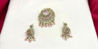 Victorian finishing with Baby-pink stone Flower designed Locket