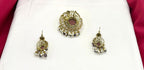 Victorian finishing with Brown stone Flower designed Locket