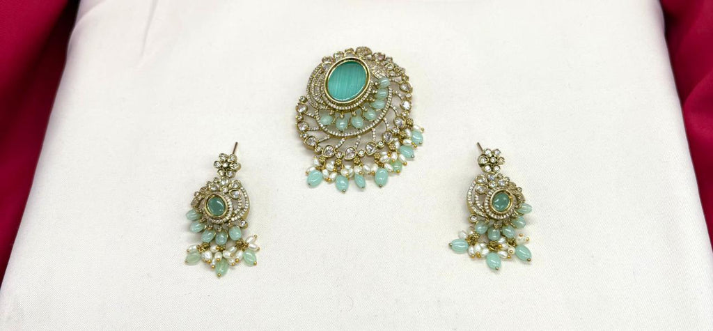 Victorian finishing with Light-Blue stone designed Locket