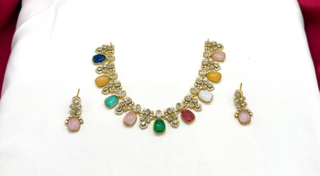 Navratna gemstone celestial body in vedic astrology Short Necklace