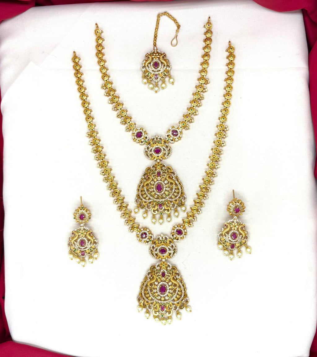 matte finishing and White American with adorned with pearl drops Combo-Set