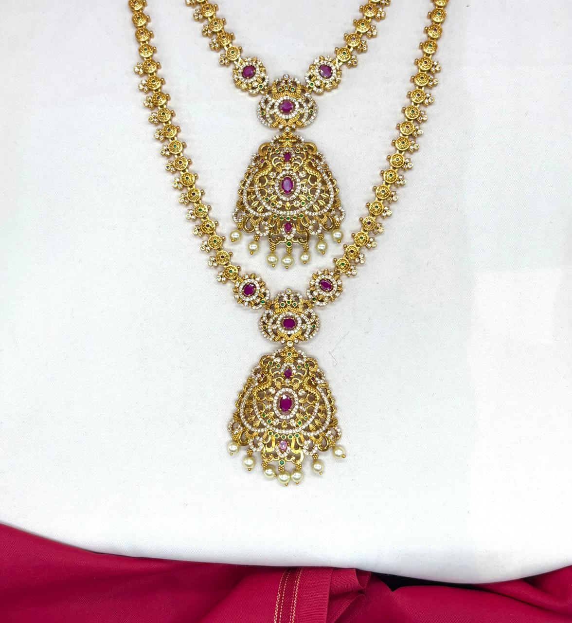 matte finishing and White American with adorned with pearl drops Combo-Set
