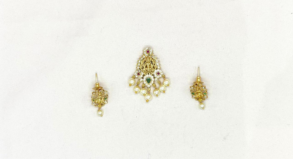 Matte finishing lord Lakshmi pendent Locket
