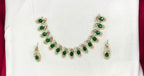 matte finishing American diamond and Green stone short Necklace
