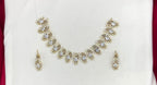 matte finishing American diamond and White stone short Necklace