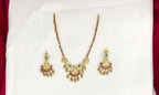 Matte finishing with lord Lakshmi Pink stones Short Necklace