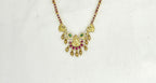 Matte finishing with lord Lakshmi Pink stones Short Necklace