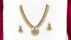 Matte finishing with Pink & White with white pearls Short Necklace