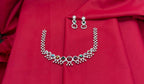 Rhodium Silver American Diamond with Multi-Stone Short Necklace