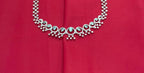 Rhodium Silver American Diamond with Mint-Green Short Necklace