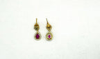 Matte finishing American Diamond with Pink Stone Short Necklace