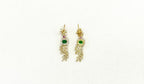 Matte finishing Leaf Feathery Multi Color CZ Stones Short Necklace