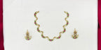 matte finishing with AD stones and Multi-stones Short Necklace