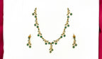 Alloy Green Crystal Floral vine design Short Necklace