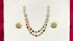 Gold Navratna two layer Short Necklace