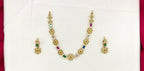 Flower design Navratna Short Necklace