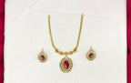 Vintage Style Emerald RED stone Short Necklace