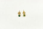 Matte finishing American Diamond with Green Stone Short Necklace