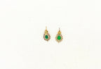 matte finishing palakka teardrop-shaped green stone Short Necklace