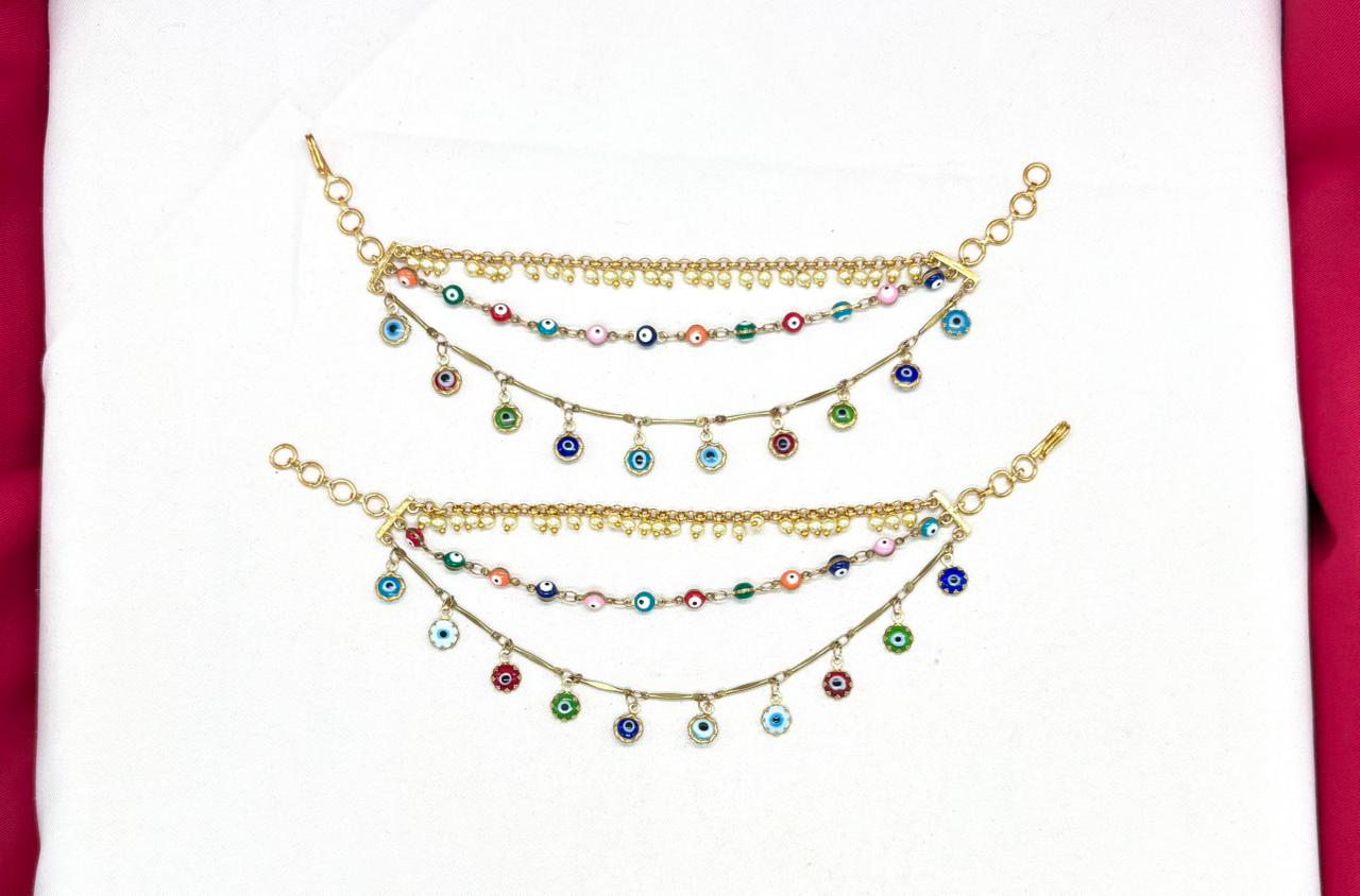 Blue Evil Eye Beaded champaswaralu