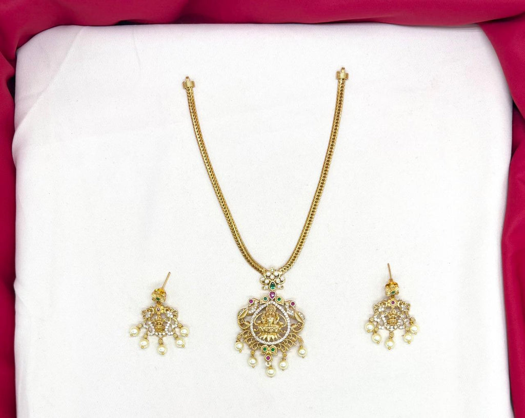 Matte finishing with Lord Lakshmi Short Necklace