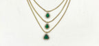 Premium Three layered AD Stones With Gren stone Necklace