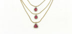 Premium Three layered AD Stones With Red stone Necklace