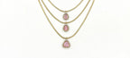 Premium Three layered AD Stones With Baby-Pink stone Necklace