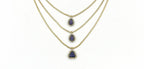 Premium Three layered AD Stones With purple stone Necklace