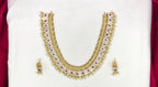 matte finishing pink stones with white pearls Jalebi Short Necklace