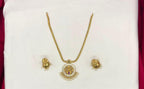 Matte finishing with lord Lakshmi and whiten stone short necklace
