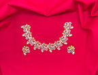 G.J polishing Beautifully designed peacock with White stone Short Necklace