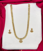 matte finishing multi-color stones with pearls long haram Necklace