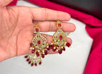 mate finishing peacock with Red stones Short Necklace