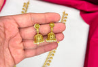 Matte finishing traditional temple features intricate coin motifs Long Necklace