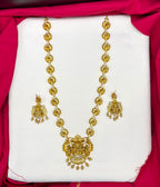 Matte finishing traditional South Indian Temple Long Haram Necklace
