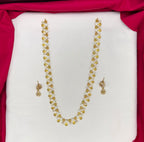Matte finishing floral design with ad stones Long Necklace
