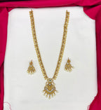 matte finishing Lord Lakshmi with multi colors Long necklace