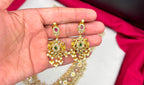 Matte finishing features intricate Kundan work pearl beads Long Harman
