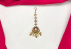 Jadau kundan finishing floral design with golden balls Maang Tikka
