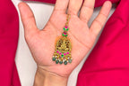 Jadau Kundan finishing with Lord Lakshmi Design Maang Tikka