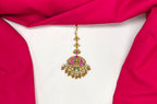 Jadau Kundan finishing with Lord Lakshmi Design with golden balls Maang Tikka