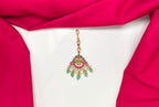 Jadau Kundan finishing with pink stones lord lakshmi Maang Tikk