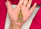 Jadau Kundan finishing Golden Balls lord Lakshmi Maang Tikka