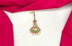 Jadau Kundan finishing Floral design with pearls  Maang Tikka