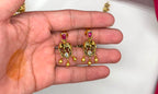 Premium Nakshi finishing Navratna features golden ball With elephant design Short Necklace