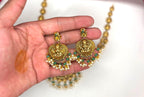 Premium Nakshi finishing Lord Lakshmi floral design Short Necklace