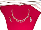 G.J finishing zircon rhodium White Zircon short Necklace