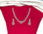G.J finishing Uncut Diamonds with Pink Drop Stone Short Necklace
