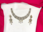 Luxury Victorian finish White Stone Statement with Party Wear Necklace